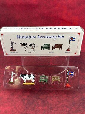 VINTAGE THE LIBERTY FALLS 5 PIECE MINIATURE ACCESORY SET AH 52